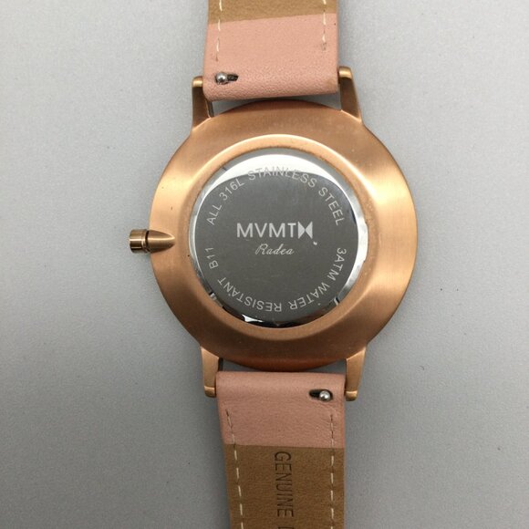 MVMT Rodeo Boulevard Watch Women 38mm Rose Gold Tone Leather Band New Battery main image 6